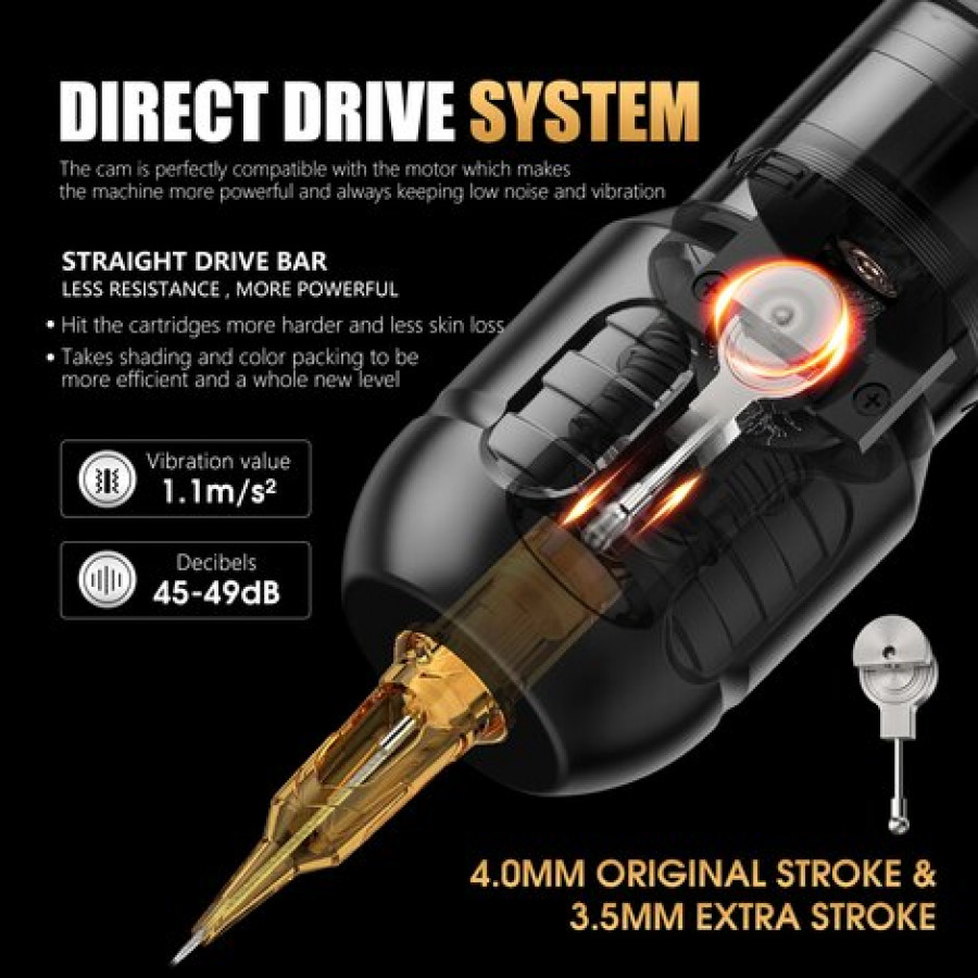 Тату машинка Ambition Zetton Pro 4.0мм + 3.5мм - Black
